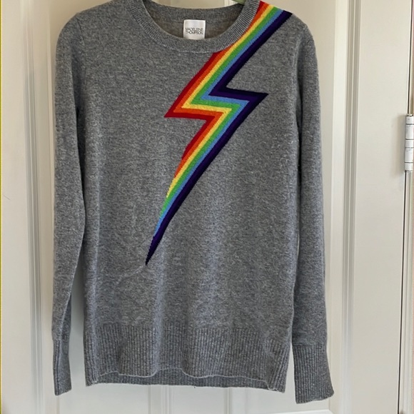 Madeleine Thompson Rainbow Lightning Bolt Sweater Cashmere Sweater